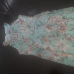 Mint green floral dress
